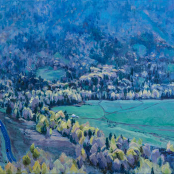Картина под названием "Mountain Col" - Charles Jiao, Подлинное произведение искусства, Масло