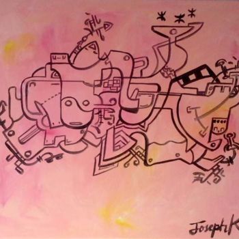 Schilderij getiteld "josephka les amours…" door Charles Josephka, Origineel Kunstwerk, Acryl