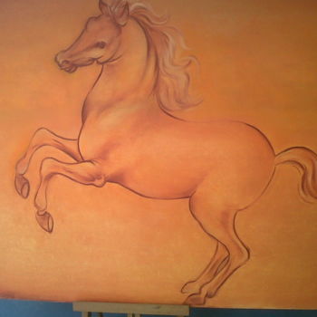 Painting titled "Cheval de Michael A…" by Charles Michael, Original Artwork, Oil