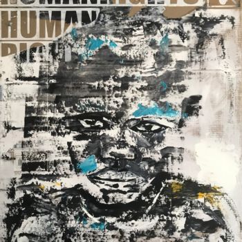 Painting titled "Human rights" by Charli L, Original Artwork, Acrylic Mounted on Cardboard