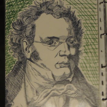 Σχέδιο με τίτλο "Schubert" από Charlie D, Αυθεντικά έργα τέχνης, Άλλος