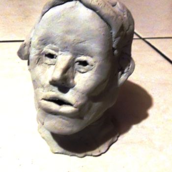 Sculpture titled "Tête d'homme" by Charlie D, Original Artwork, Clay