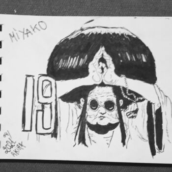 Painting titled "Miyako (Akira)" by Charlie D, Original Artwork, Ink