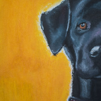Pintura intitulada "The Black Dog" por Charlie, Obras de arte originais