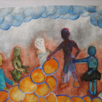 Malerei mit dem Titel "Bollhav för vuxna" von Charlotta Malm, Original-Kunstwerk