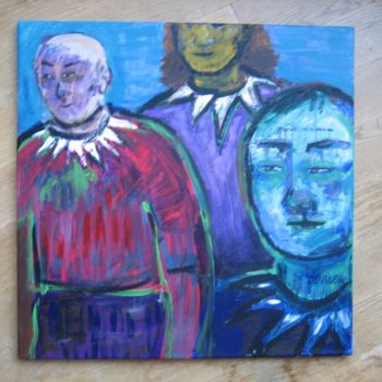 Painting titled "Tre riddare" by Charlotta Malm, Original Artwork