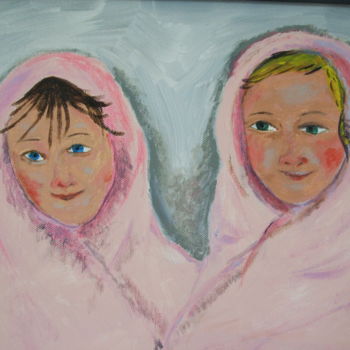 Painting titled "Morgonmys i rosa tä…" by Charlotta Malm, Original Artwork