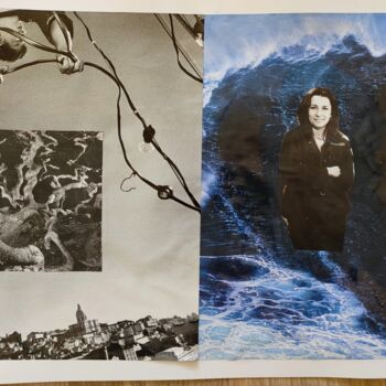 Collages titled "La mer" by Charlotte Cardonne, Original Artwork, Collages