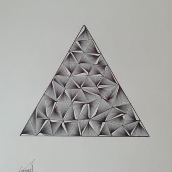 Dibujo titulada "Triangle" por Gaignart, Obra de arte original, Bolígrafo