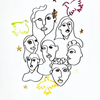Drawing titled "Dans les étoiles" by Charlotte Gorchon, Original Artwork