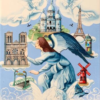 Painting titled "ANGE DE PARIS" by Charlotte Lachapelle, Original Artwork, Acrylic