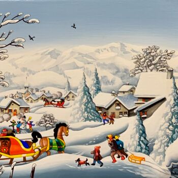 Peinture intitulée "Le bel hiver" par Charlotte Lachapelle, Œuvre d'art originale, Acrylique