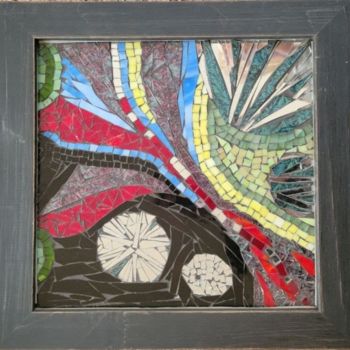 Painting titled "Mosaik Trio2" by Charlotte Lenssen, Original Artwork, Glass