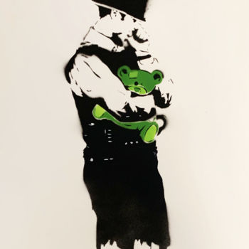 Painting titled "Baby Cop green" by Charlotte Parenteau-Denoël, Original Artwork, Acrylic