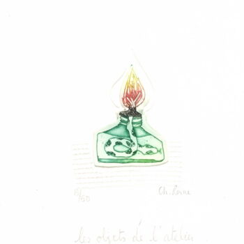 Impressões e gravuras intitulada "Les Objets de l'Ate…" por Charlotte Reine, Obras de arte originais, Água forte