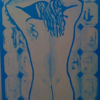 Pintura intitulada "Men In Bathroom 1" por Charlotte Offreyze, Obras de arte originais, Óleo