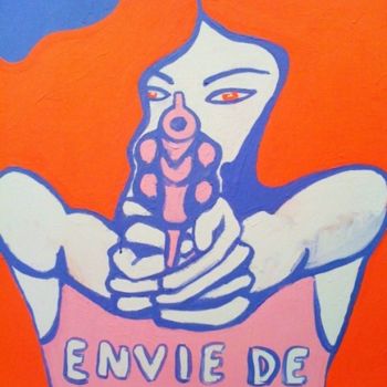 Painting titled "Envie de meurtre" by Charlotte Offreyze, Original Artwork, Oil