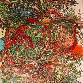 Peinture intitulée "La Forêt et ses Sec…" par Charly Araña, Œuvre d'art originale, Acrylique
