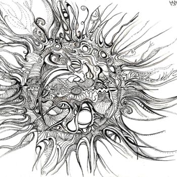 "Le Soleil a rdv ave…" başlıklı Resim Charly Araña tarafından, Orijinal sanat, Jel kalem