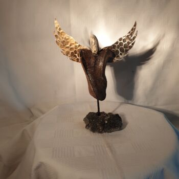 Sculpture titled "Ange" by Charly Carpentier, Original Artwork, Wood