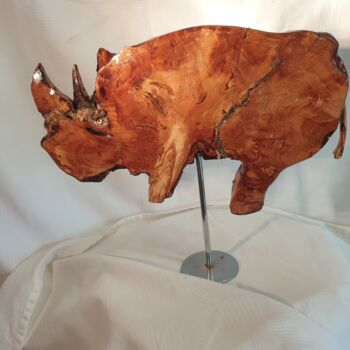 雕塑 标题为“Rhinocéros” 由Charly Carpentier, 原创艺术品, 木