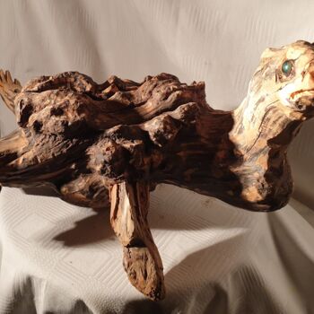 雕塑 标题为“Tortue” 由Charly Carpentier, 原创艺术品, 木