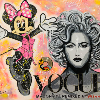 Pintura intitulada "Minnie Madonna" por Charlie D, Obras de arte originais, Acrílico Montado em Armação em madeira