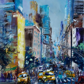 Painting titled "New York" by Charly, Original Artwork, Oil