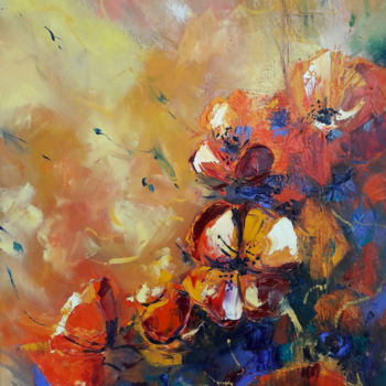 Painting titled "Coquelicots" by Charly, Original Artwork, Oil