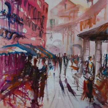 Painting titled "Auvillard" by Charly, Original Artwork, Watercolor