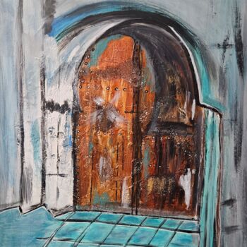 Painting titled "La porte d'ange" by Charlyne Pacôme, Original Artwork, Acrylic Mounted on Wood Stretcher frame