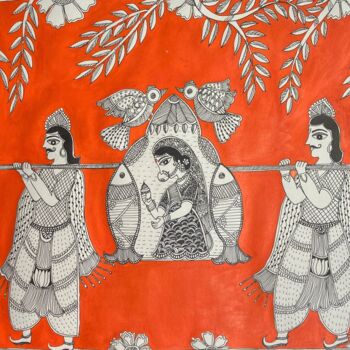 Ζωγραφική με τίτλο "Doli Kahaar" από Charul Gandotra, Αυθεντικά έργα τέχνης, Ακρυλικό