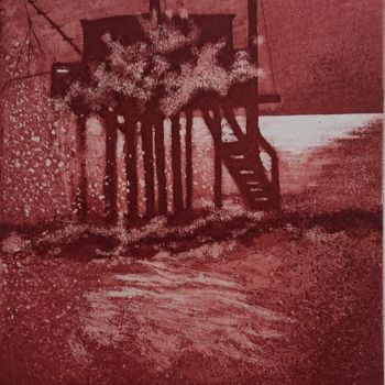Incisioni, stampe intitolato "La vague" da A. Tiger, Opera d'arte originale, incisione