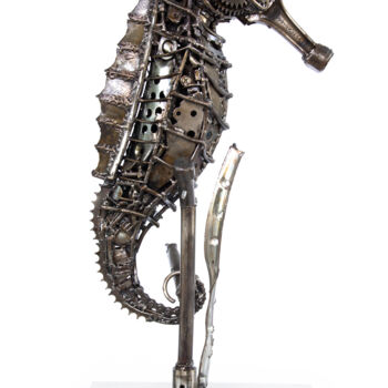 Sculpture intitulée "Metal seahorse scul…" par Chatree Choorachatatorn (Mari9art), Œuvre d'art originale, Métaux