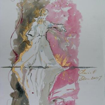 Peinture intitulée "Série Rose - Danse 3" par Frédéric Chauvain, Œuvre d'art originale