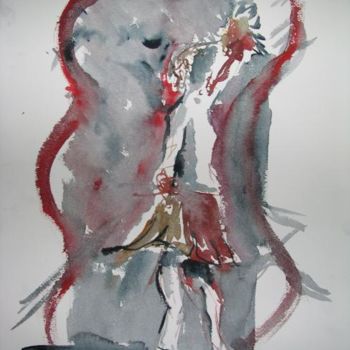 Peinture intitulée "Série Rouge - Danse…" par Frédéric Chauvain, Œuvre d'art originale