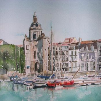 Peinture intitulée "Paisible port" par Frédéric Chauvain, Œuvre d'art originale