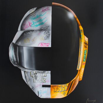 Peinture intitulée "Random Daft Punk" par Chauvijo, Œuvre d'art originale, Acrylique