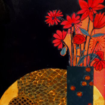 Peinture intitulée "Tarte aux cerises" par Chavi, Œuvre d'art originale, Acrylique Monté sur Châssis en bois