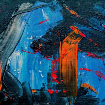 Peinture intitulée "Abstract Blue" par Chaya Shurkin, Œuvre d'art originale, Acrylique