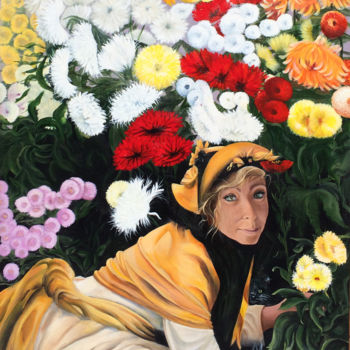 Pintura titulada "Les Chrysanthèmes" por Christine Bobst, Obra de arte original, Acrílico