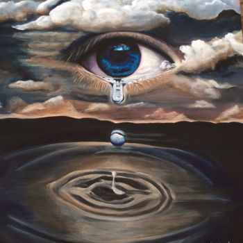 Peinture intitulée "L'oeil" par Christine Bobst, Œuvre d'art originale, Acrylique