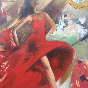 Painting titled "tango" by Christine Lefevre, Original Artwork, Oil