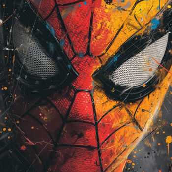 Arte digitale intitolato "Spiderman #3" da Cheeky Bunny (Pop Art), Opera d'arte originale, Pittura digitale Montato su Telai…