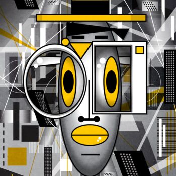 Arts numériques intitulée "yellow look" par Cheese, Œuvre d'art originale, Travail numérique 2D