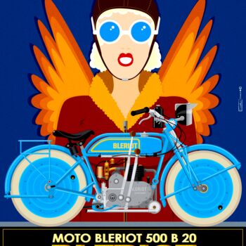 Arte digitale intitolato "moto bleriot" da Cheese, Opera d'arte originale, Lavoro digitale 2D