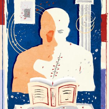 Digital Arts titled "l'écrivain" by Cheese, Original Artwork, 2D Digital Work