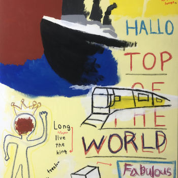 Painting titled "Top of the world" by Taeyang Hong, Original Artwork, Gouache