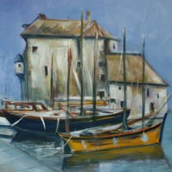 Painting titled "Le port d'Honfleur" by Yankel, Original Artwork
