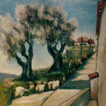 Painting titled "les oliviers en pro…" by Yankel, Original Artwork